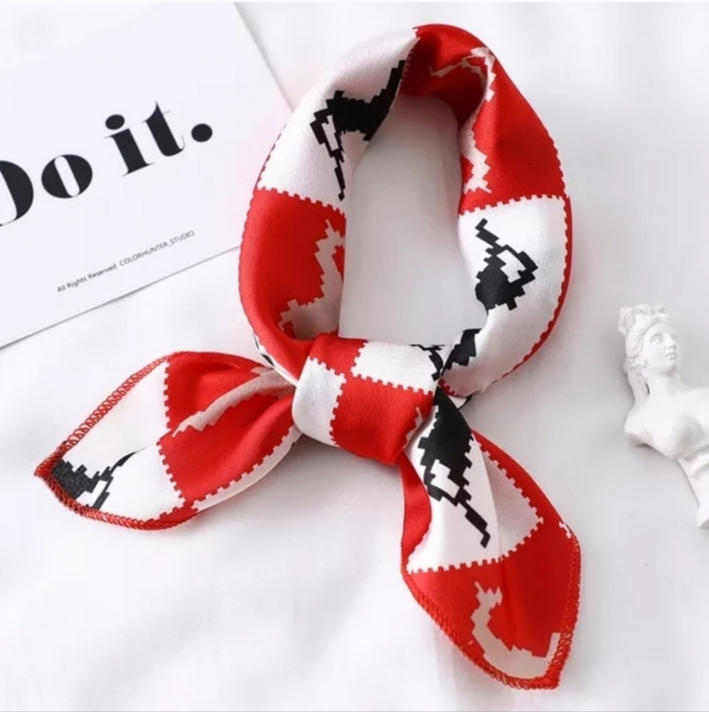 Silky Scarf For Head Bag Neck Hair Ponytail Wrist 18inx18in
